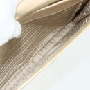 PRADA Chain Shoulder Bag Leather Beige Silver Auth 180139-22