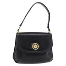 GUCCI Shoulder Bag Leather Black Gold Auth 180143-1