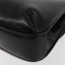 GUCCI Shoulder Bag Leather Black Gold Auth 180143-17