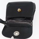 GUCCI Shoulder Bag Leather Black Gold Auth 180143-9