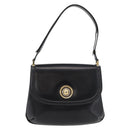 GUCCI Shoulder Bag Leather Black Gold Auth 180143-13