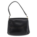 GUCCI Shoulder Bag Leather Black Gold Auth 180143-2