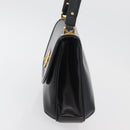 GUCCI Shoulder Bag Leather Black Gold Auth 180143-3