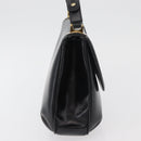 GUCCI Shoulder Bag Leather Black Gold Auth 180143-4