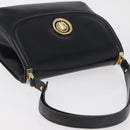 GUCCI Shoulder Bag Leather Black Gold Auth 180143-6