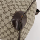 GUCCI GG Supreme Web Sherry Line Boston Bag PVC Beige Red Auth 180146-9