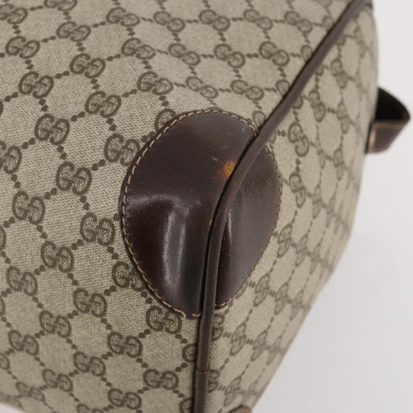 GUCCI GG Supreme Web Sherry Line Boston Bag PVC Beige Red Auth 180146