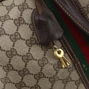 GUCCI GG Supreme Web Sherry Line Boston Bag PVC Beige Red Auth 180146-10
