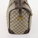 GUCCI GG Supreme Web Sherry Line Boston Bag PVC Beige Red Auth 180146-4