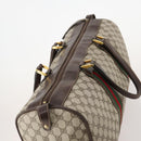 GUCCI GG Supreme Web Sherry Line Boston Bag PVC Beige Red Auth 180146-6