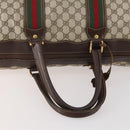GUCCI GG Supreme Web Sherry Line Boston Bag PVC Beige Red Auth 180146-7
