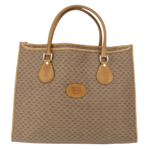 GUCCI Micro GG Supreme Tote Bag PVC 2way Beige Gold 002 904 0556 Auth 180147
