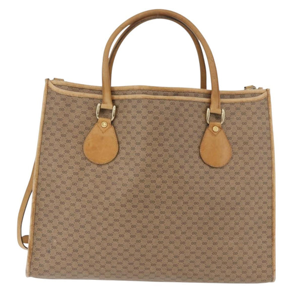 GUCCI Micro GG Supreme Tote Bag PVC 2way Beige Gold 002 904 0556 Auth 180147
