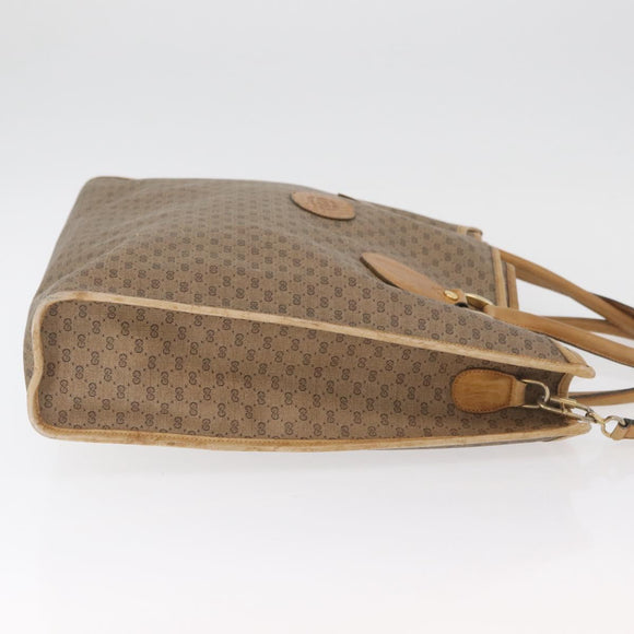 GUCCI Micro GG Supreme Tote Bag PVC 2way Beige Gold 002 904 0556 Auth 180147