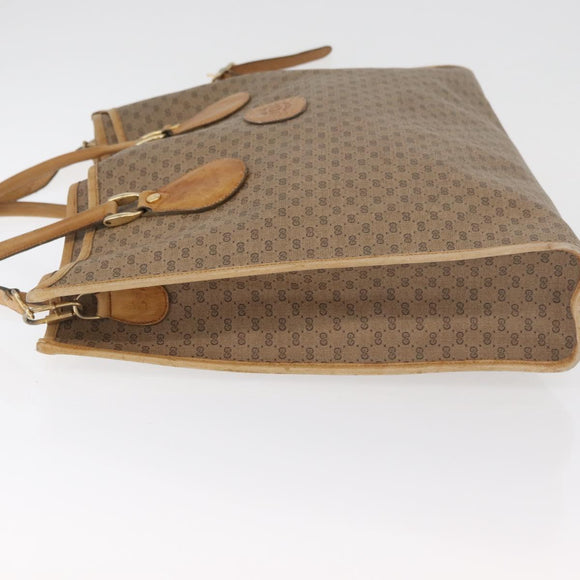 GUCCI Micro GG Supreme Tote Bag PVC 2way Beige Gold 002 904 0556 Auth 180147