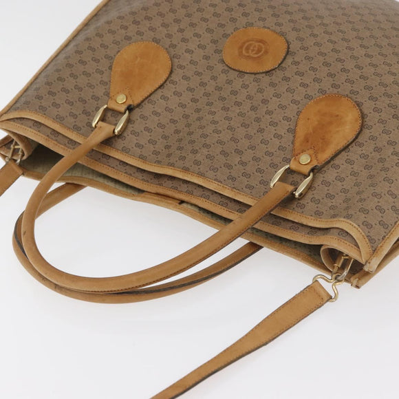 GUCCI Micro GG Supreme Tote Bag PVC 2way Beige Gold 002 904 0556 Auth 180147