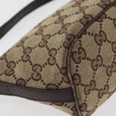 GUCCI GG Canvas Accessory Pouch Beige Silver 141809 Auth 180149-10
