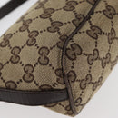 GUCCI GG Canvas Accessory Pouch Beige Silver 141809 Auth 180149-12