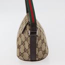 GUCCI GG Canvas Accessory Pouch Beige Silver 141809 Auth 180149-5