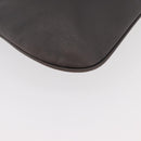 PRADA Shoulder Bag Leather Gray Silver Auth 180150-9