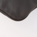 PRADA Shoulder Bag Leather Gray Silver Auth 180150-14