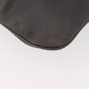 PRADA Shoulder Bag Leather Gray Silver Auth 180150-15