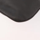 PRADA Shoulder Bag Leather Gray Silver Auth 180150-16