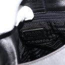 PRADA Shoulder Bag Leather Gray Silver Auth 180150-17