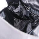 PRADA Shoulder Bag Leather Gray Silver Auth 180150-19