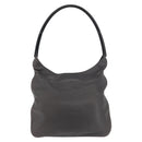 PRADA Shoulder Bag Leather Gray Silver Auth 180150-13