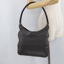PRADA Shoulder Bag Leather Gray Silver Auth 180150-22