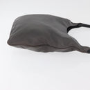 PRADA Shoulder Bag Leather Gray Silver Auth 180150-3