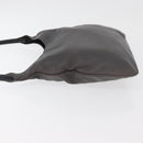 PRADA Shoulder Bag Leather Gray Silver Auth 180150-4