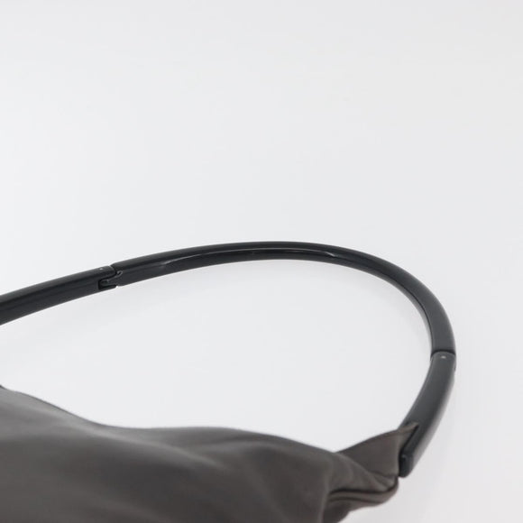 PRADA Shoulder Bag Leather Gray Silver Auth 180150