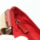 PRADA Shoulder Bag Nylon Red Silver Auth 180151A-10