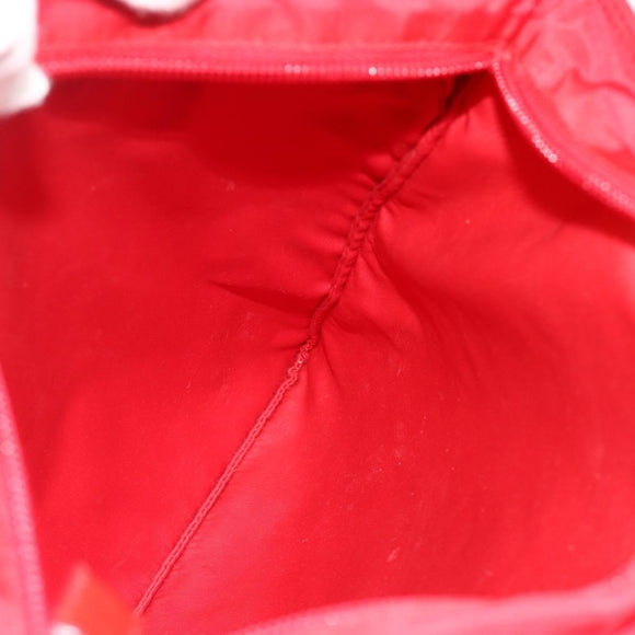 PRADA Shoulder Bag Nylon Red Silver Auth 180151A