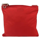 PRADA Shoulder Bag Nylon Red Silver Auth 180151A-2