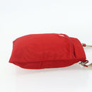 PRADA Shoulder Bag Nylon Red Silver Auth 180151A-4