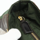 PRADA Chain Tote Bag Nylon Leather Green Gold Auth 180152-18
