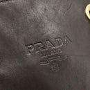 PRADA Chain Tote Bag Nylon Leather Green Gold Auth 180152-19