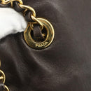 PRADA Chain Tote Bag Nylon Leather Green Gold Auth 180152-9