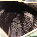 PRADA Chain Tote Bag Nylon Leather Green Gold Auth 180152-21