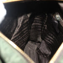 PRADA Chain Tote Bag Nylon Leather Green Gold Auth 180152-22