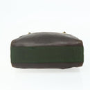 PRADA Chain Tote Bag Nylon Leather Green Gold Auth 180152-5