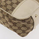 GUCCI GG Canvas Web Sherry Line Pretty Tote Bag Beige Gold 163805 Auth 180153-10