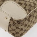 GUCCI GG Canvas Web Sherry Line Pretty Tote Bag Beige Gold 163805 Auth 180153-11