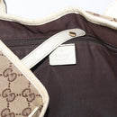 GUCCI GG Canvas Web Sherry Line Pretty Tote Bag Beige Gold 163805 Auth 180153-14
