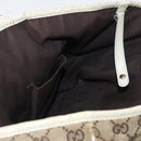 GUCCI GG Canvas Web Sherry Line Pretty Tote Bag Beige Gold 163805 Auth 180153-17