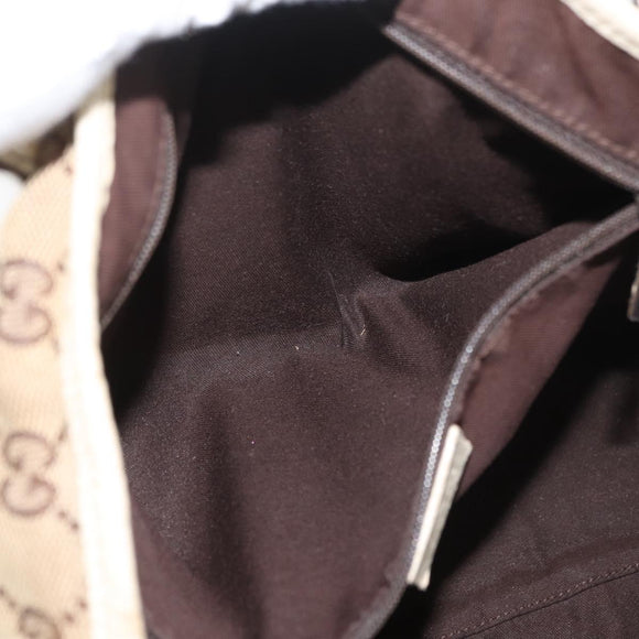 GUCCI GG Canvas Web Sherry Line Pretty Tote Bag Beige Gold 163805 Auth 180153