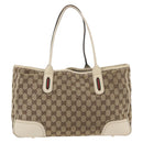 GUCCI GG Canvas Web Sherry Line Pretty Tote Bag Beige Gold 163805 Auth 180153-3